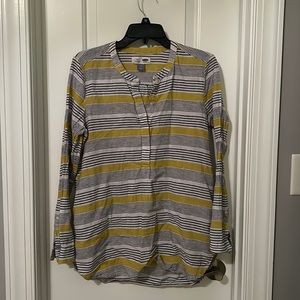 Old Navy Tunic. Gray, yellow and white striped.